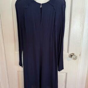 Elegant Long Sleeve Navy Dress